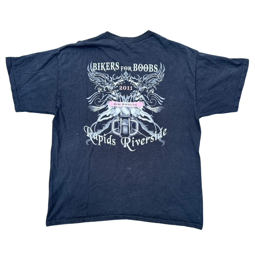 Black Bikers For Boobs Vintage Tee