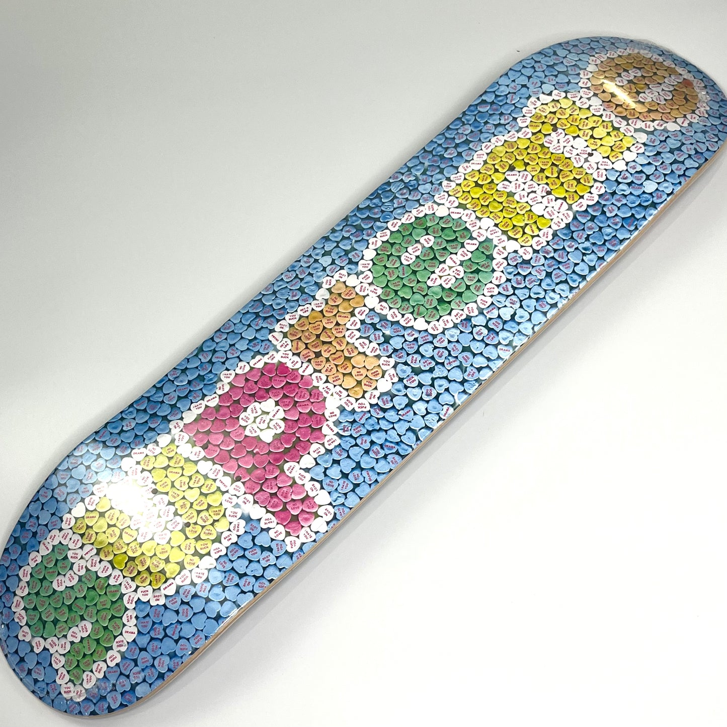 Blue Supreme Candy Hearts Skateboard Deck