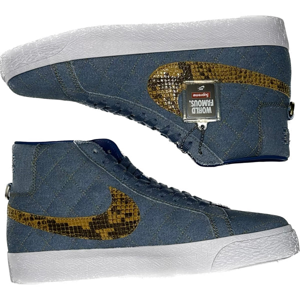 Denim Snake Leather Blazer Mid - Supreme X Nike Sb – KLIPT.co